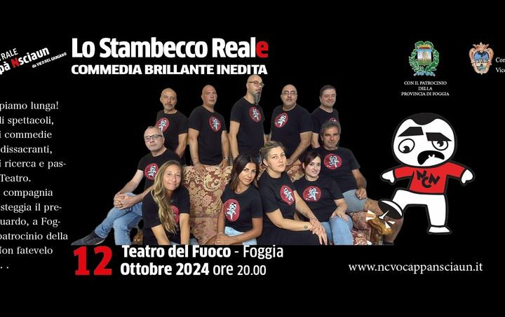 VICO DEL GARGANO ASSOCIAZIONE TEATRALE FESTEGGERA' IL TRENTENNALE AL TEATRO DE FUOCO A FOGGIA IL PROSSIMO 12 OTTOBRE CON UNA COMMEDIA