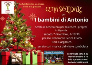 Cena di Solidarietà per i Bambini di Antonio: una Serata Speciale a Rodi Garganico