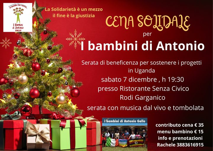 Cena di Solidarietà per i Bambini di Antonio: una Serata Speciale a Rodi Garganico